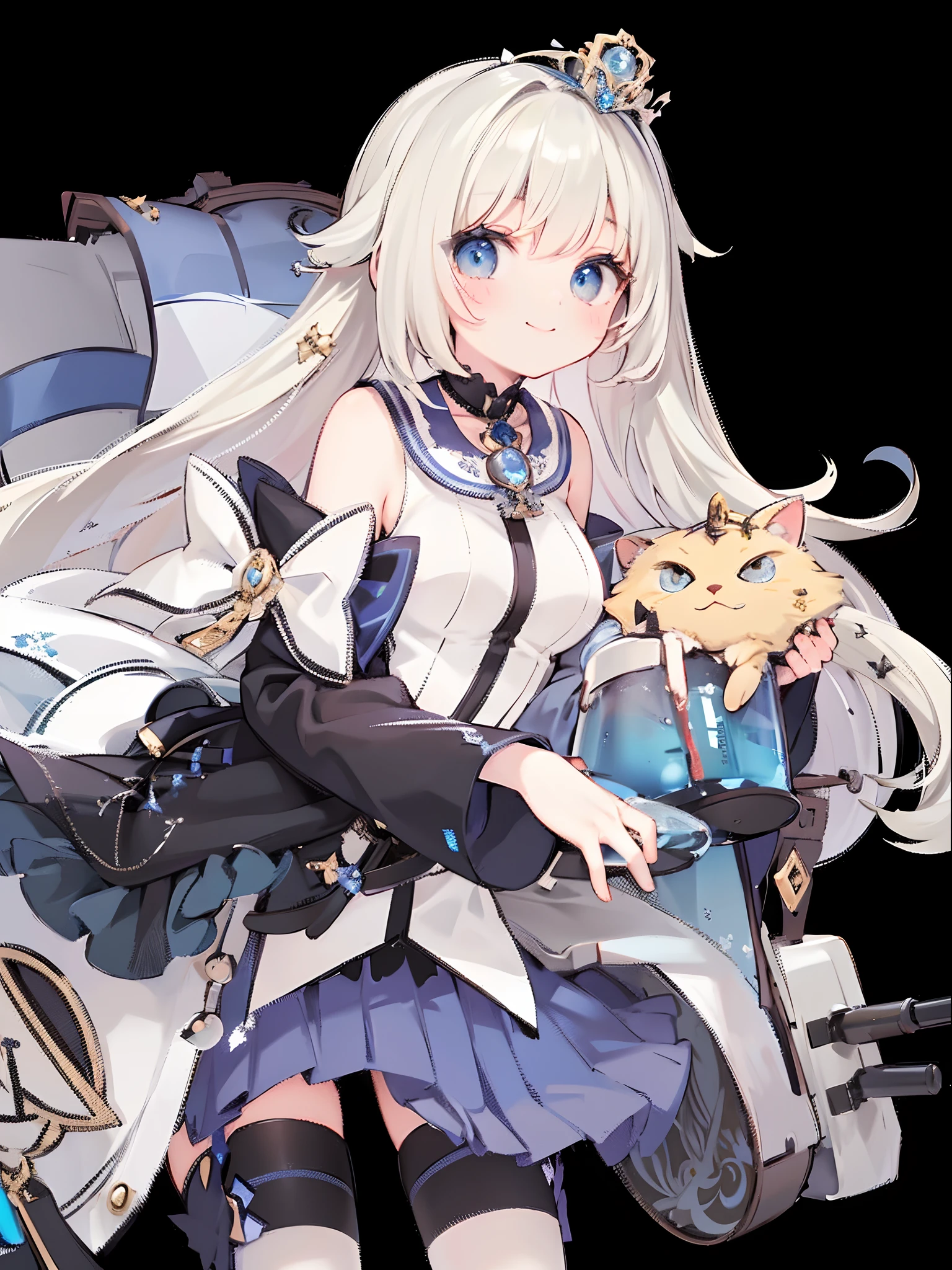（（tmasterpiece：1.4，best qualtiy））+，（hyper-detailing）+，（Ultra-detailed eyes）+，（Ultra-detailed hair)+，pale blue color eyes，Girl with a smile