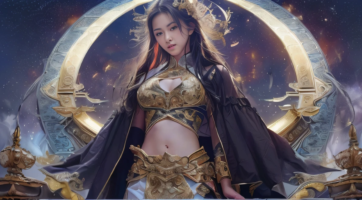 Water Goddess 32K,(China 1 girl,Black eyes:1.5),Onlookers(sitting on the stone:1.5),Black color hair,Put on palatial gold armor,A lot of people grass,Beautiful platinum armor,big breasts beautiful,facing away from the audience,fully body photo, Asian woman colorful bells,Black hair and two-tailed black eyes, In a quaint city, wearing a hanfu、Silk top linen long skirt, Fight humanoid robots with gold thread, Use large slicers, Equipped with a long mahogany cold gun, Fire Thunder Attack Magic, Fire flames into the sky, Magic Attacks, Fireball launch, Quick click, blasts, hand to hand combat, Fighting, Roundhouse kick, jump kick, Applause broke out, Punch face, Open mouth, Screaming, , Side shot, rear shot, Back shot, Behind the lens, Masterpiece, realist detail,Real human photos,32K,Telephoto photo,tiny model,deep in the night,Lunar soil,