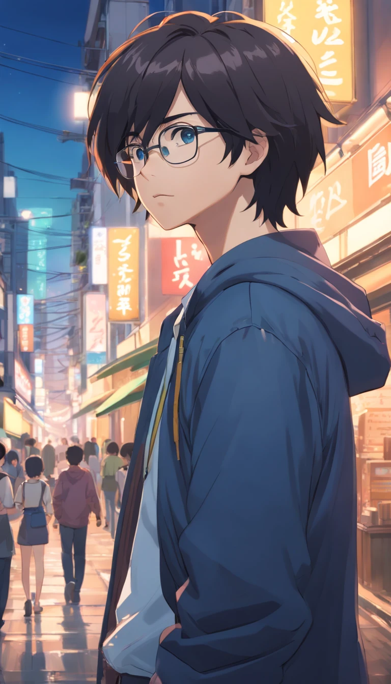 (best quality,4k,8k,highres,masterpiece:1.2),ultra-detailed,(realistic,photorealistic,photo-realistic:1.37),16-year-old boy,pretty boy,black hair,glasses,rectangle glasses,melancholic,contemplative,black jacket,white shirt,long hair,long bangs,messy hair,no background,sketch