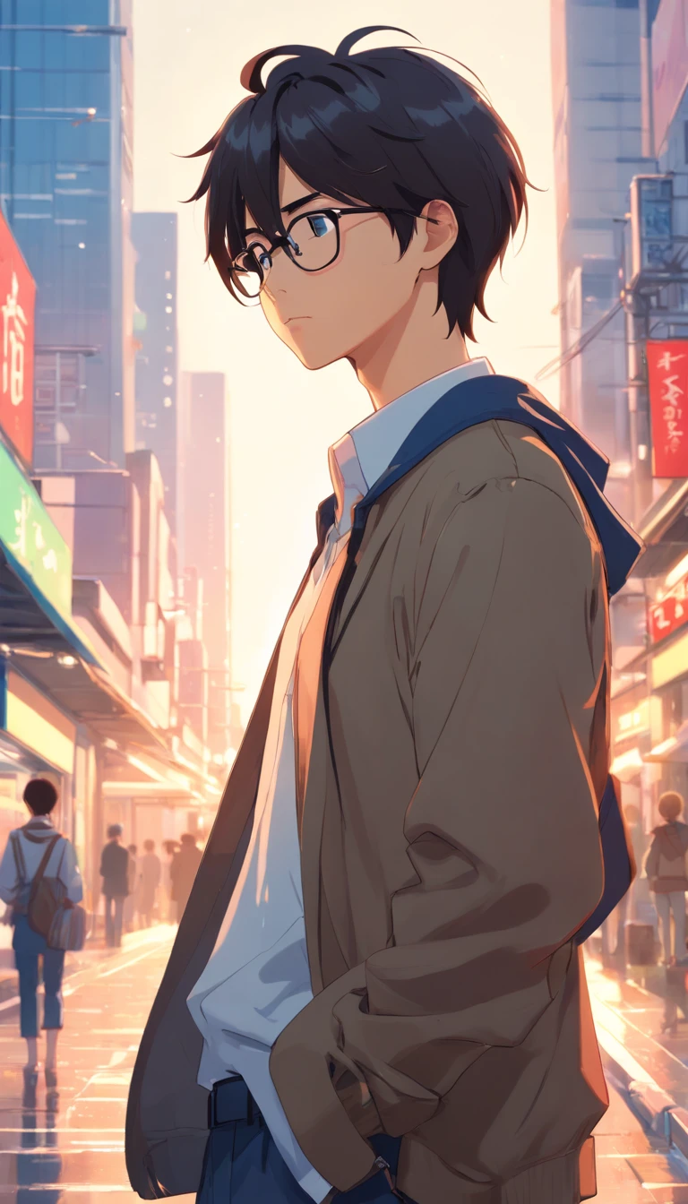 (best quality,4k,8k,highres,masterpiece:1.2),ultra-detailed,(realistic,photorealistic,photo-realistic:1.37),-yeld boretty boy,black hair,glasses,rectangle glasses,melancholic,contemplative,black jacket,white shirt,long hair,long bangs,messy hair,no background,sketch