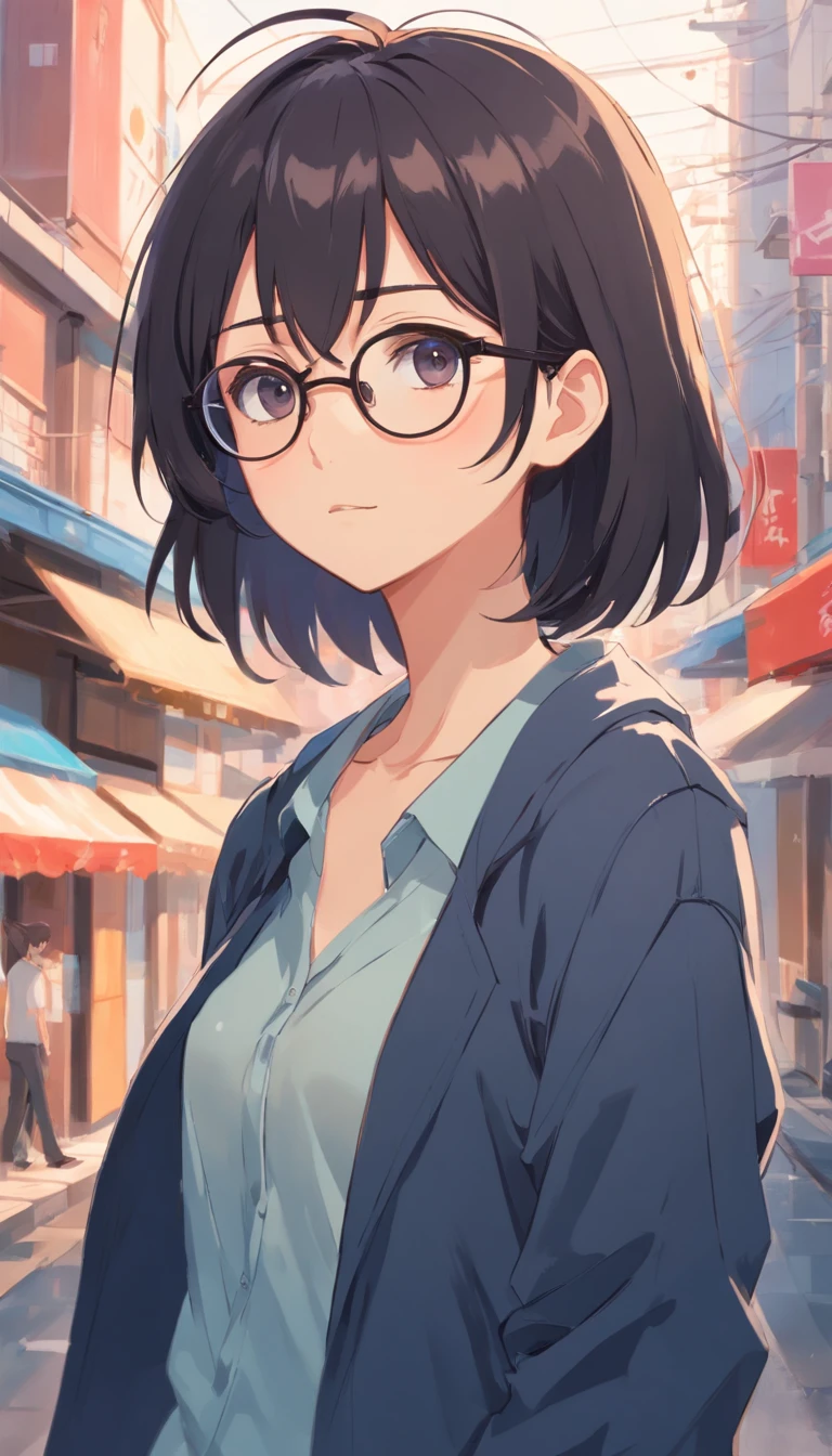 old,Libido boy,Shota,black color hair,wears glasses,Square frame glasses,gloomily,contemplative,black black jacket,White color blouse,long whitr hair,with long bangs,messed up hair,without background,Line drawings,frontage,Dirty laundry