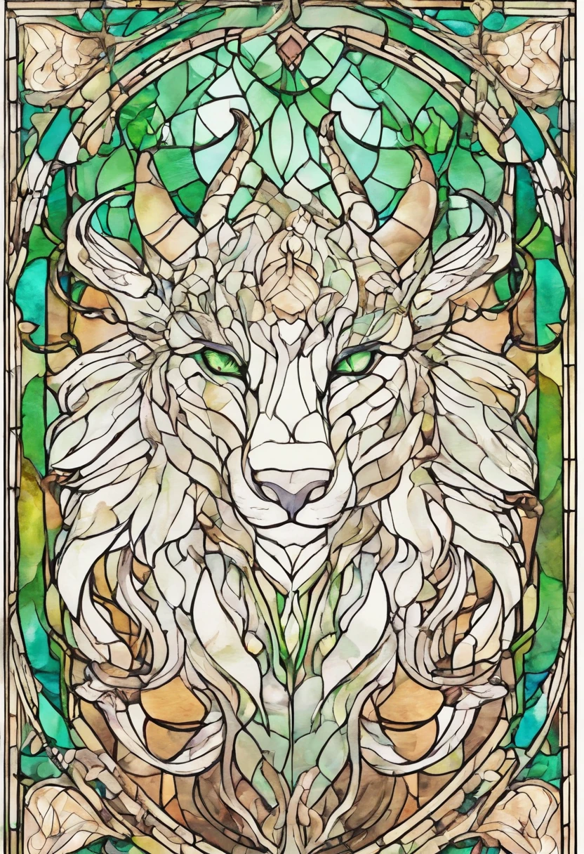 hand drawn sketch illustration of a beautiful tiefling with white hair, green eyes, symmetrical dragon horns, illustration, watercolor sketch, (best quality)), intricate detailed,