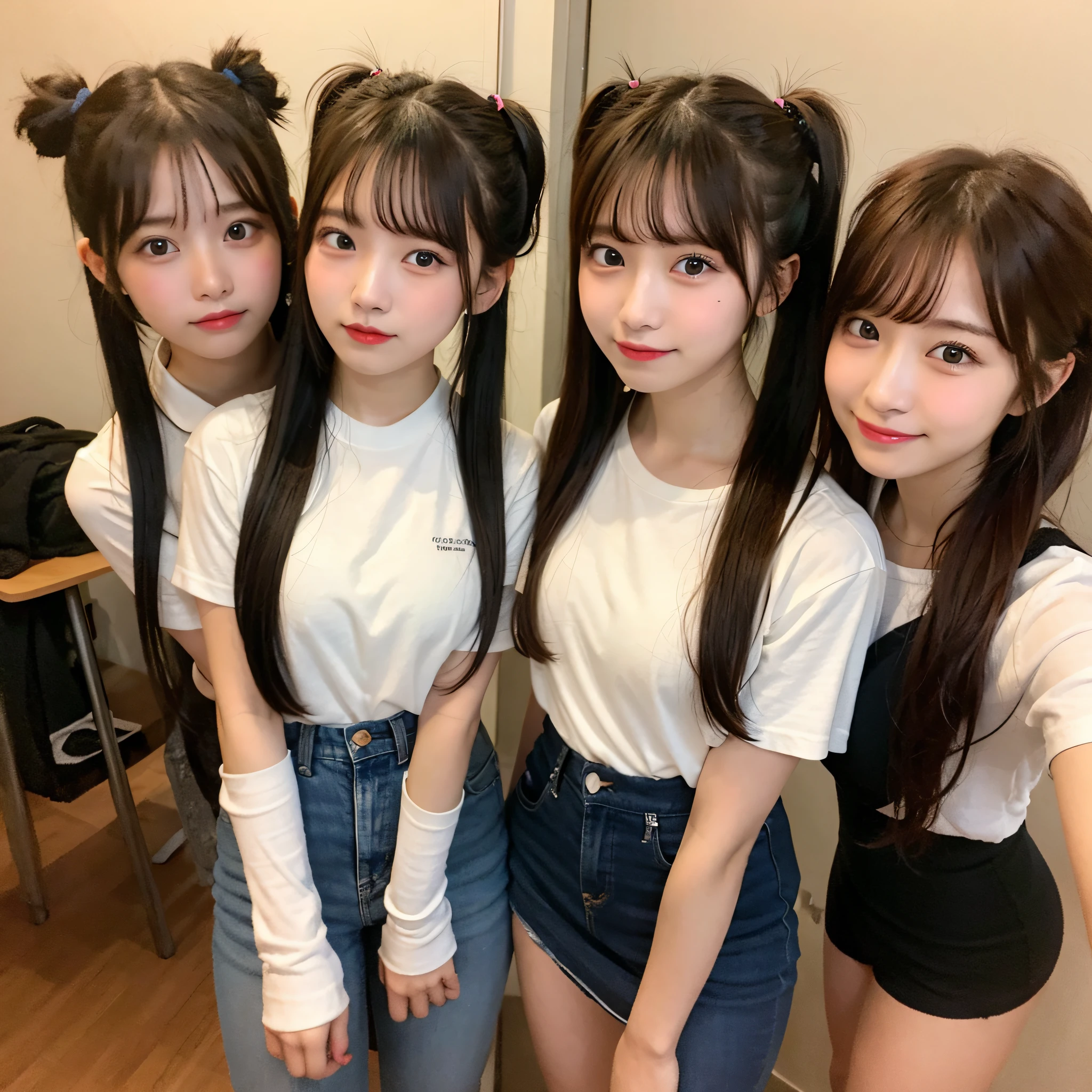 (((pussy))), yo, 2girls, beautiful breasts, Twintail hairstyles,