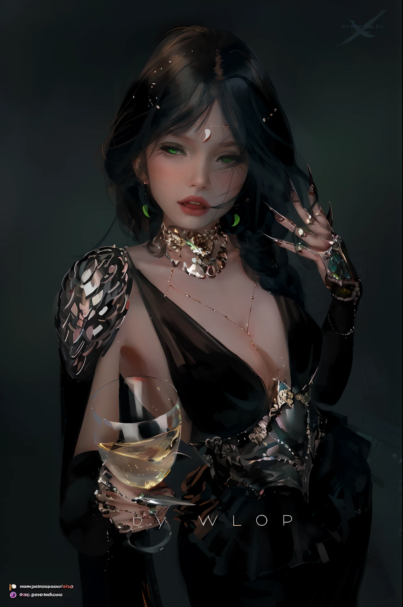 1 beautiful young princess, ((wearing a black armored dress with gold trim in ancient hanfu style:1.6)), (((Exquisite patterns on the skirt:1.6))), ((braided hair with long black bangs: 1.6)), ((long bangs:1.6)), ((hair jewelry:1.9)), ((upper body gold jewelry:1.9)), ((Very delicate gold necklaces:1.7)), ((earrings with emeralds:0.8)), noble, noble style of an extremely beautiful girl, super cute little face, very pretty face, fur thin eyebrows, flawless beautiful face, ((black eye pupils: 0.8)), very beautiful eyes, ((green eyes eyes: 1.6)), beautiful makeup and detailed hairdo, eyelashes, eye makeup wet, high nose, earrings, red lips, ((closed mouth: 1;5 )) beautiful lips, slim hands, ((arms spread out to the sides: 1.7)), rosy face, clean face, flawless beautiful face, smooth white skin, firm breasts, nice cleavage, ((super big and round breasts: 1.6)), beautiful breasts, perfect body, ((bent sitting position:1.6)), 8k photos, super high quality, super realistic, super 10x pixels, optical, bright studio, bright edges, two-tone lighting, (high detail skin:1.2), super 8k, soft lighting , high quality, volumetric light, optical, optical high resolution, light, best photo, 4k, 8k quality, blur effect, smooth sharpness, 10 x pixels, ((beach at night background:1.5)), aurora, lightning, super realistic graphics, most realistic graphics, alone, solo, Extremely sharp, surreal images, (((frontal portrait: 1.6)))."