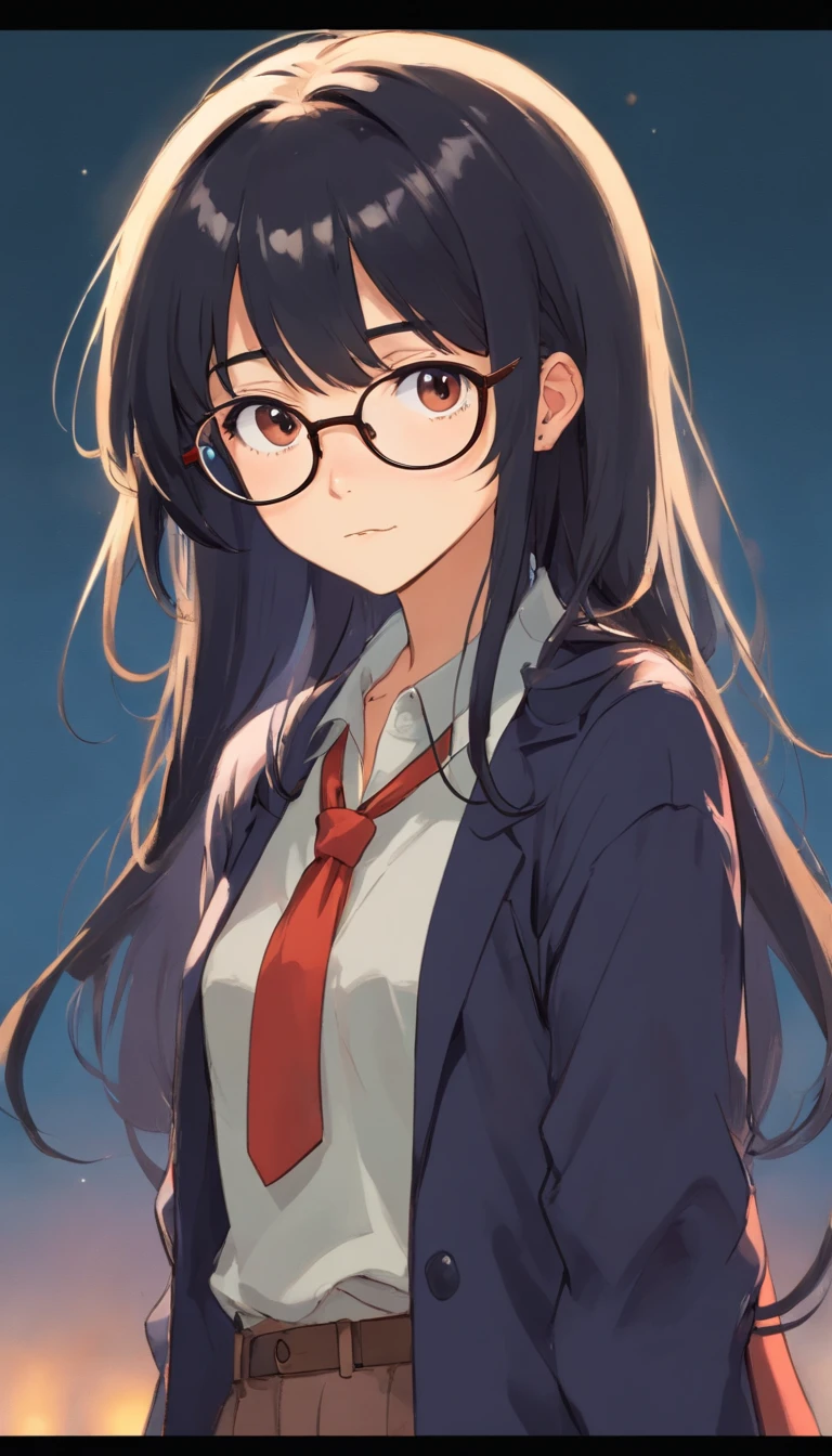 16 yaers old,Libido boy,Shota,Black color hair,wears glasses,Square frame glasses,gloomily,Contemplative,black black jacket,White color blouse,long whitr hair,with long bangs,messed up hair,Without background,sketching