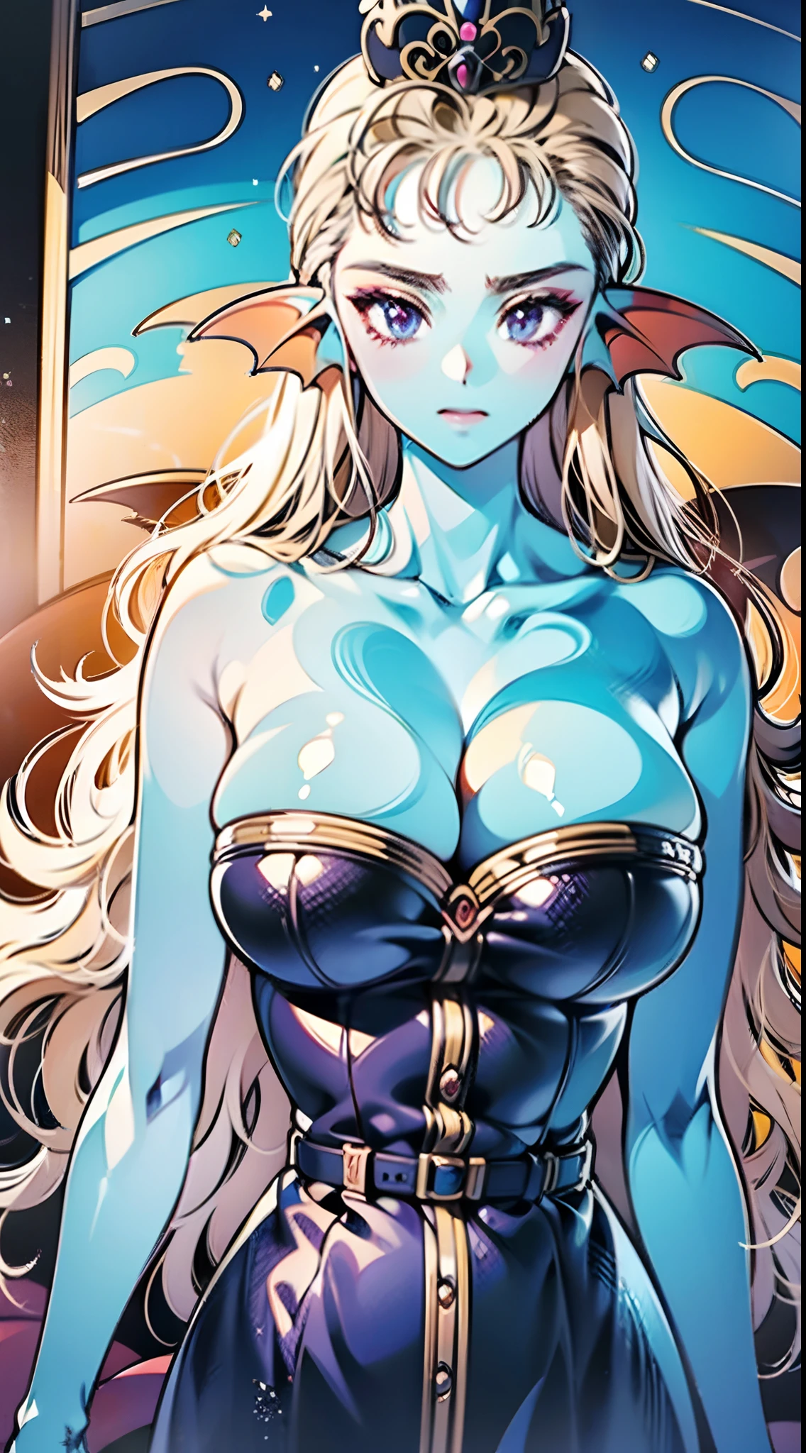 8K,high quality,anime,married,beautiful,bright,eye highlights,purple eyes,sexy,super big tits,oversized boobs,dark blue nipples,erotic,beautiful line drawing. Blue skin, blue and orange gradient fins, nude, nothing on, nothing on, nothing on, nude, sex, sucking penis, sucking penis,
