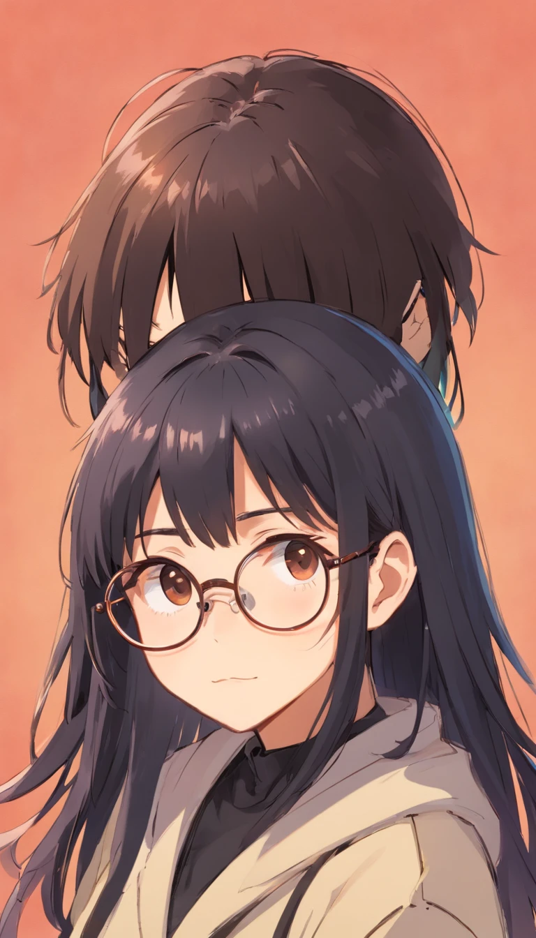 old,Libido boy,Shota,Black color hair,wears glasses,Square frame glasses,gloomily,Contemplative,black black jacket,White color blouse,shoulder-lengthhair,with long bangs,messed up hair,Without background,sketching