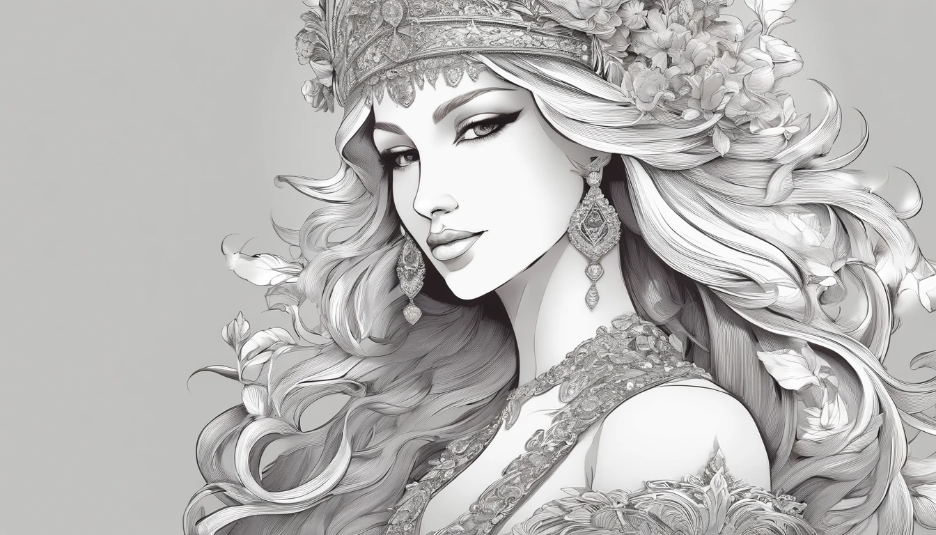 ((gorgeous princess)), (with long flowing white hair), (bright and beautiful eyes), (side profile), trend on art station, flower of hope by Jean-Honor Fragonard, Peter mohrbacher, super Detailed, crazy detail, stunning, intricate, elite, art nouveau, ornate, liquid wax, elegant, luxurious, Greg Rutkowski, ink style, sticker, vector art beautiful character design, double exposure shot, luminous design, winning entry, masterpiece, amoled black background,