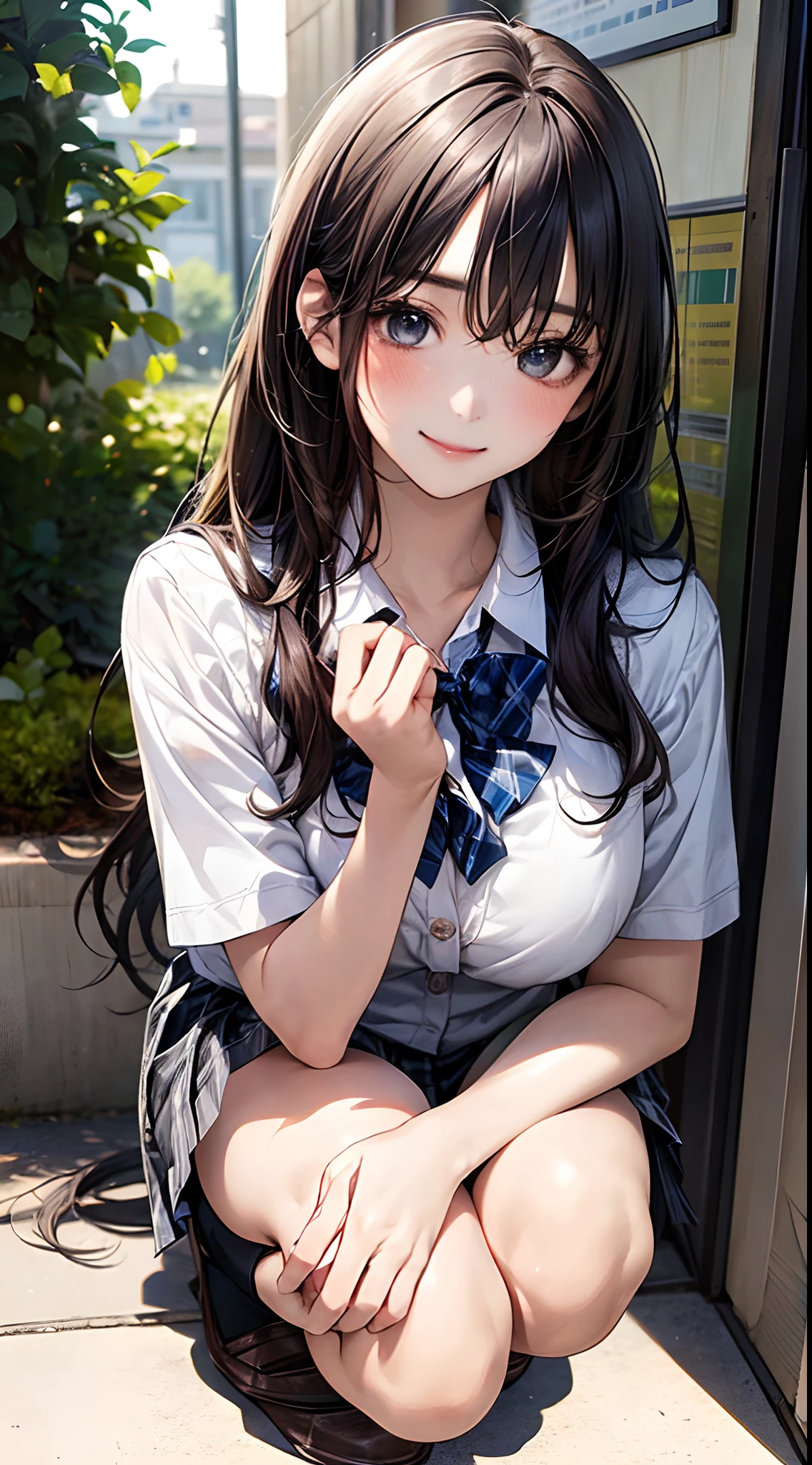(((from below:1.3))),(Scale to fit the dimensions, crotch focus, close-up character:1.1) , sharp focus, photo-realistic:1.3,masterpiece:1.4, best quality, Highest details, beautiful and aesthetic,BREAK
(((1 white girl))),{16_y.o. Caucasian, sitting, open legs wide:1.3, showing panties:1.3, very adorable, pretty},BREAK
((( school uniform, micro mini skirt:1.3, sexy thong panties, knee_high_stocking))), super detailed beautiful skin, Huge Perky breasts, toned slender body, beautiful thin legs,detailed perfect fingers,BREAK
highest detailed face,((( enjoying, smile:1.3))),((( looking down, watching at Viewer:1.3))),( round Eyes, double eyelid, mascara, Very long eyelashes), messy shiny hair, BREAK
(official art, extreme detailed, highest detailed), perfect lighting, depth of field, beautiful scene in classroom, desk, chair, blackboard behind