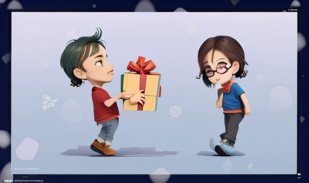 desenho animado de um homem dando uma mulher um presente, giving gifts to people, Apresenta, in cartoon style, segurando presente, Presentes, Fanart, Giro, desenho animado de arte digital, charicatura, Cartoon style illustration, Caricato e simplista, arte digital dos desenhos animados, desenho animado bonito, wikihow illustration, Vencedor do concurso deviantart, arte dos desenhos animados, pintura digital dos desenhos animados, Feliz!!!