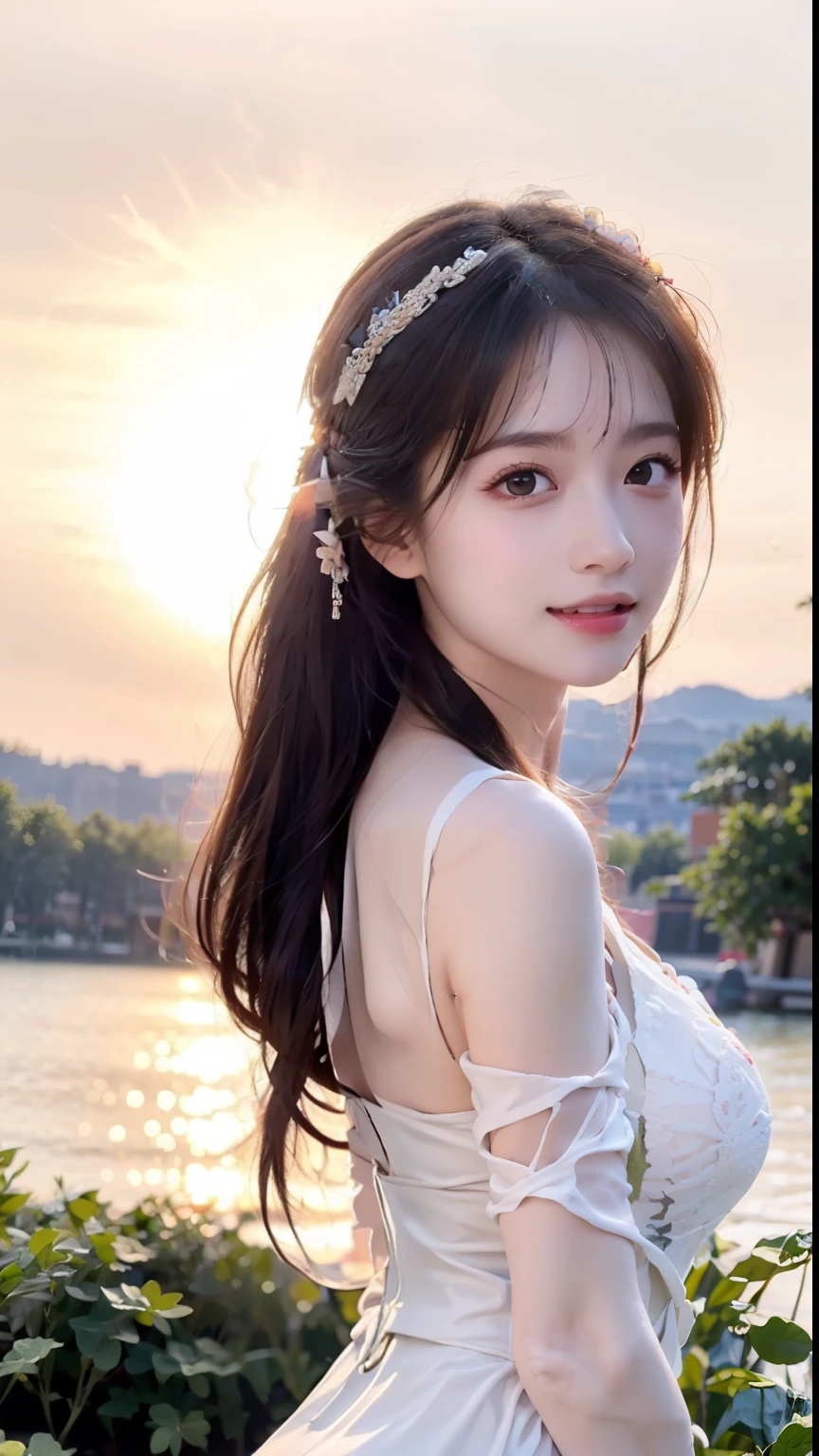Model posing on golf course,Soft light,Ultra-realistic capture, Highly detailed, High resolution 16k close-up of human skin. Skin texture must be natural, Detailed enough to finely identify pores. Skin should look healthy, In a uniform tone. Use natural light and color,A Japanese Lady,Photograph the whole body,The background is a painting,wear bikini,wearing swimming wear,Water all over the body,Smile,zoomout,Show your butt,Shrink people