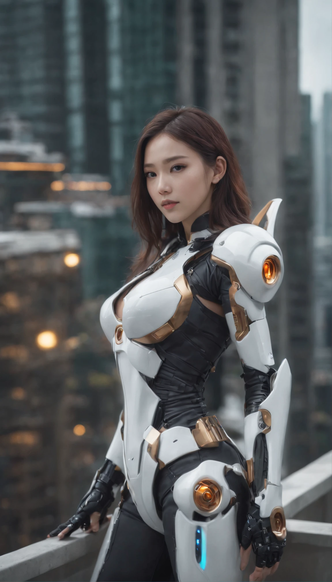 de lado、qualidade superior、ighly detalhado、obra prima、ultra-detalhada、illustratio、((1girl em))、Cabelos Prateados、comprimento do cabelo、cabelos flutuantes、Exoskeleton pantyhose、mechas、cyber city、Neon building、(a parte superior do corpo:1.05)、extremamente_circunstanciado_olho_e_rosto,cybernetic wings、Mechanical wing、postura de luta、highrise、、Mecha Musume、Maiden Shrine