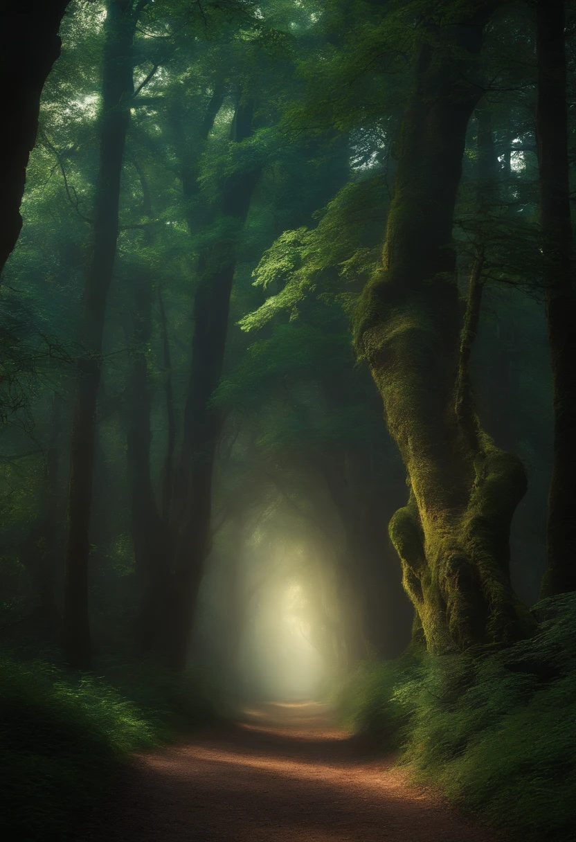 A mystical journey through an ancient forest, Young character meets smart old man、Where to learn valuable life lessons. illuminating, Transformation and magic, adolable, Ethereal. Life after death. wondrous, Spiritual and inspiring. Creating an atmosphere of mystery and spiritual depth. deep, Thought-provoking、Philosophical, Valuable life lessons learned