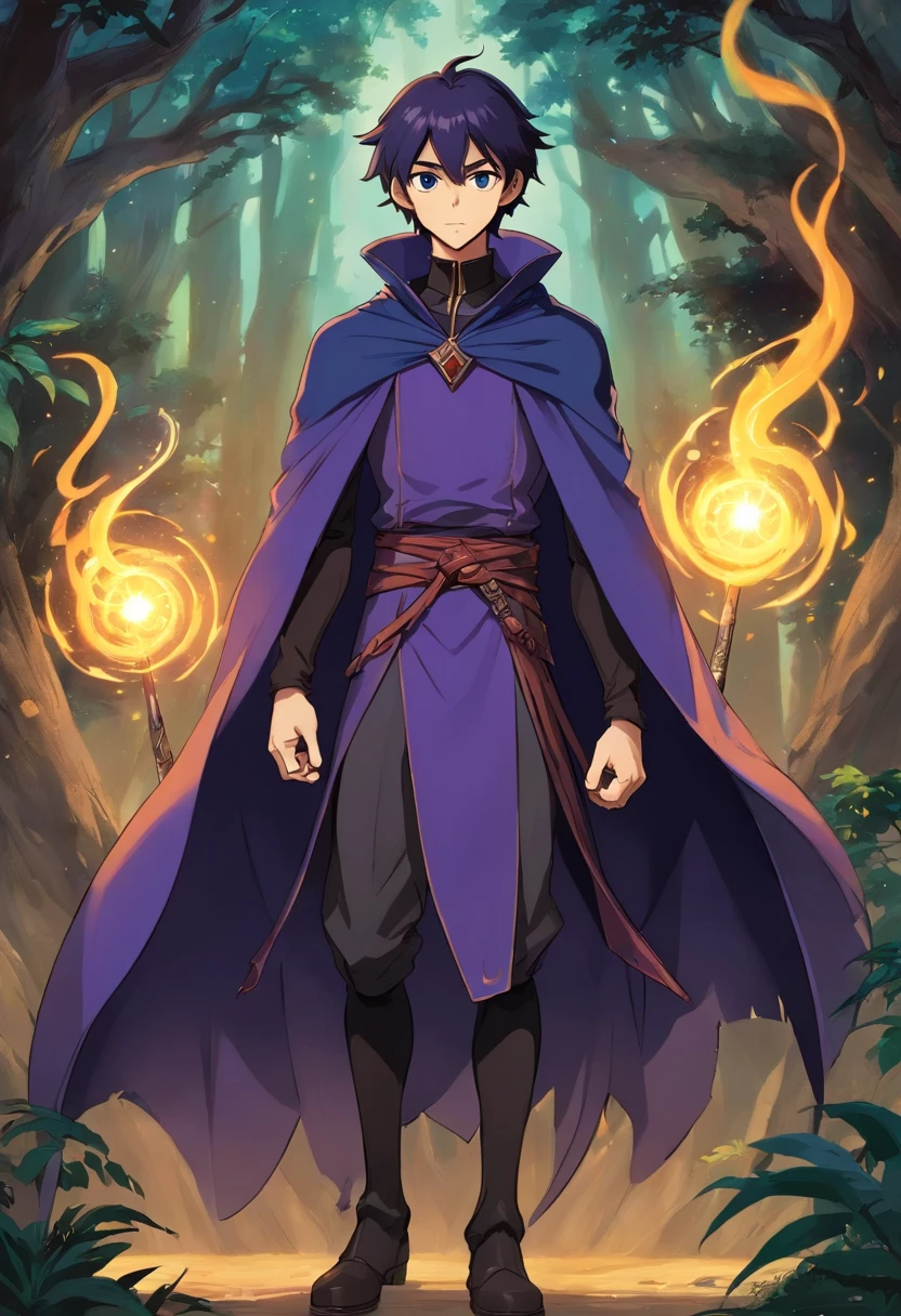 Drakar's appearance: Drakar has a dark and enigmatic appearance, reflecting his connection to darkness and his quest to break the curse that afflicts him. Corpo: He has an athletic constitution. No entanto, Her skin has acquired a pale, translucent hue due to its connection to the shadows. Roupas: Drakar wears a costume that blends elements of hunting and shadow magic. His attire includes a long black cape that flows behind him, creating a sense of constant movement even when stationary. Ele usa luvas escuras e botas de couro que lhe permitem se mover silenciosamente. Olhos: His eyes are the most striking feature. Eles brilham intensamente em um tom de roxo profundo, emitindo uma aura sombria. Quando ele usa suas habilidades sombrias, os olhos brilham ainda mais intensamente. Cabelo: Drakar has dark, unkempt hair that falls down to his shoulders. The hair also has a subtle glow of purple color, which intensifies when he is in dangerous situations. Marks of the Curse: Marcas sombrias serpenteiam por todo o corpo de Drakar, Revealing His Curse. Elas podem se iluminar quando ele usa seus poderes sombrios.