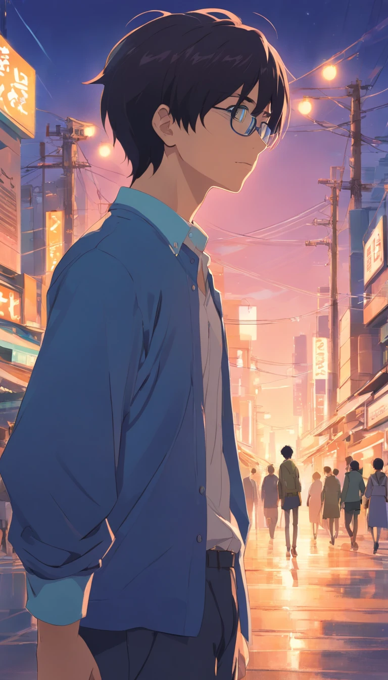 old,Libido boy,Shota,male people,Black color hair,Square glasses,apathy,black shirt,long whitr hair,with long bangs,messed up hair,Without background,sketching