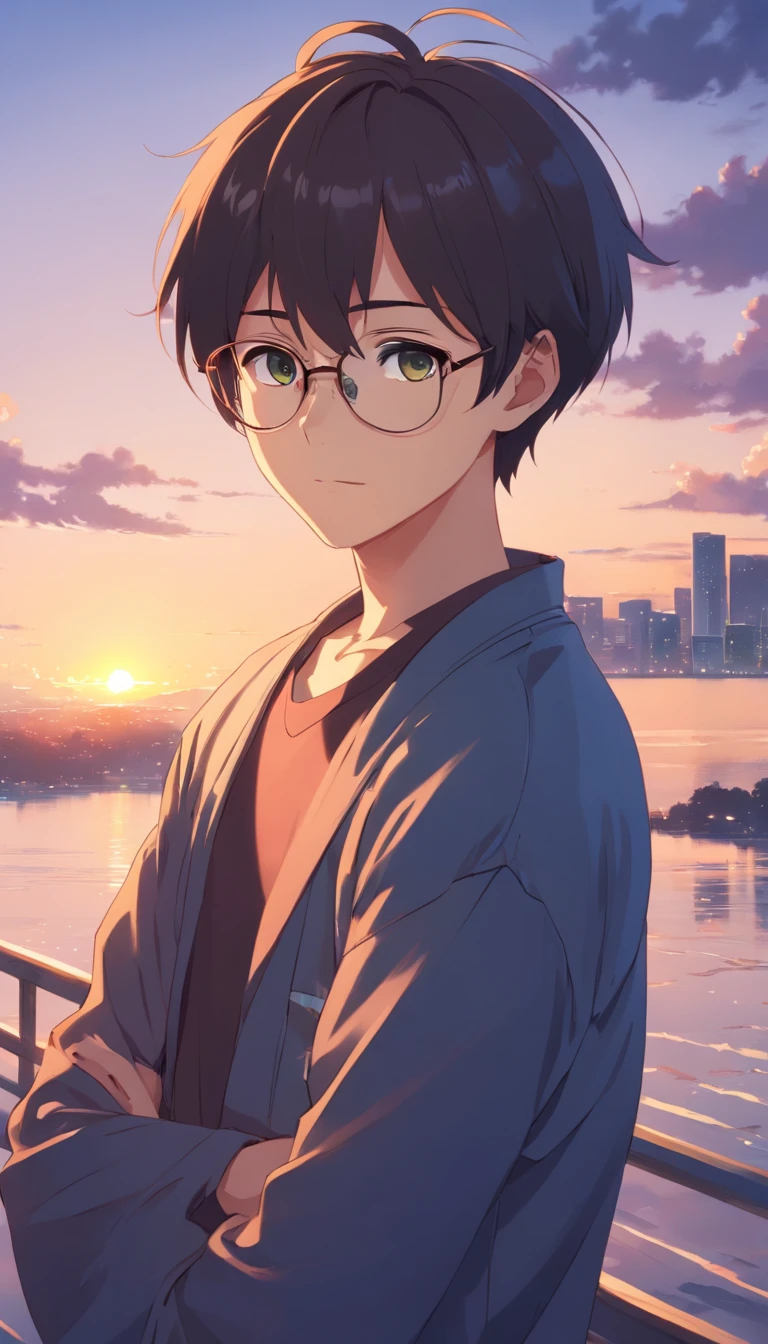 16 yaers old,Libido boy,Shota,male people,Black color hair,Square glasses,apathy,black shirt,long whitr hair,with long bangs,messed up hair,Without background,sketching