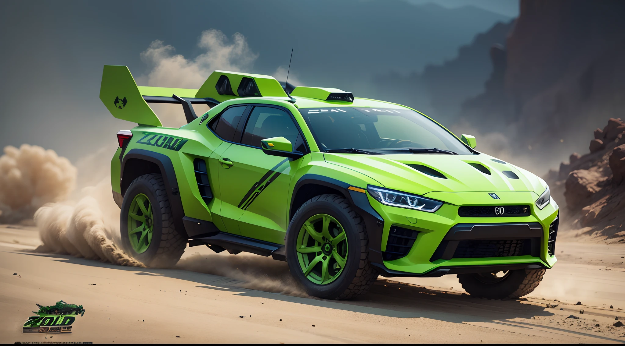 Wild animal Zoid Car green with weapon concept art