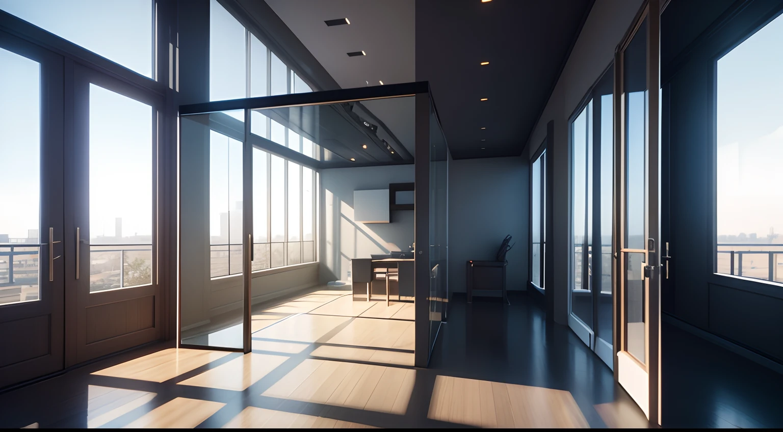 glass house, a image polycount, net art, rendered in cinema4d, ray tracing, vray tracing, photo, 3d render