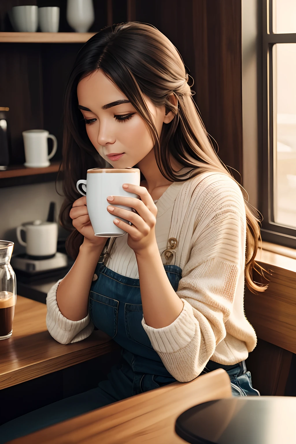 Woman drinking coffee