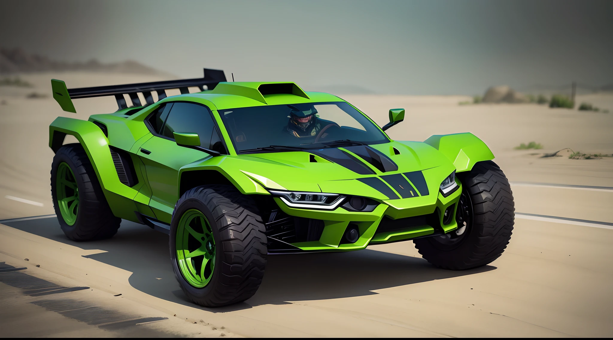 wild animal Zoid Car hot wheels color green concept art with weapon