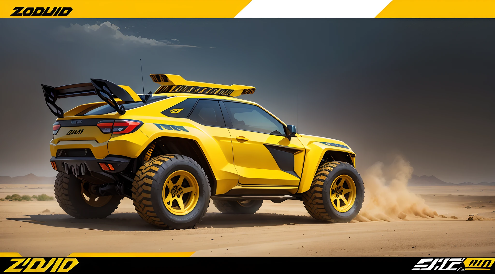 wild animal Zoid Car hot wheels color yellow concept art with weapon