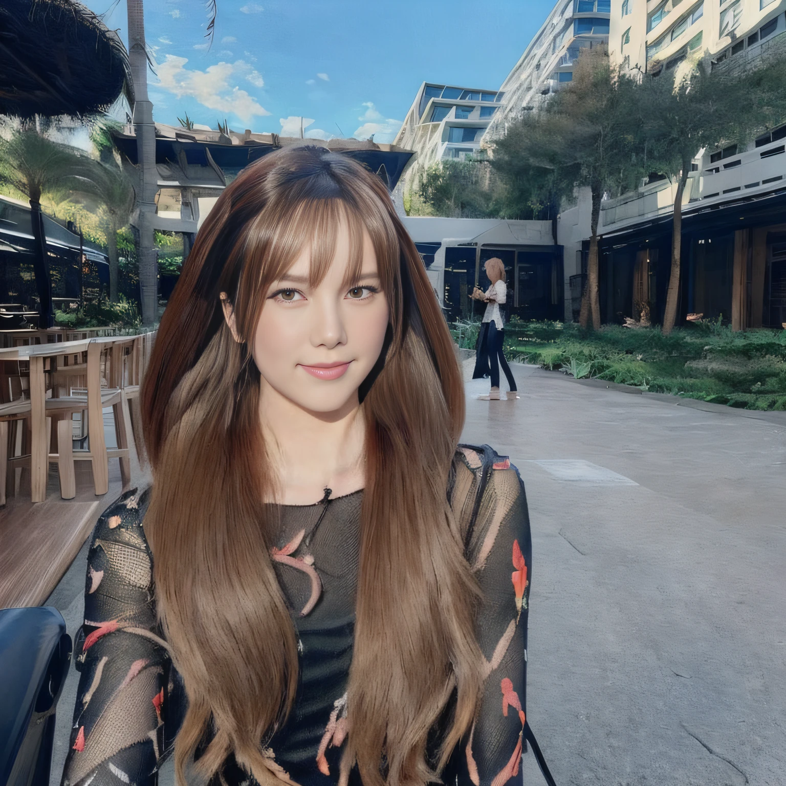 (masterpiece, best quality), intricate details, 8k, artstation, wallpaper, official art, splash art, sharp focus,, 1girl, long hair, twin tails, red eyes, brown hair, ,  spider suit, spider web printing, spider web,  , skyscrapers, city, buildings, cars, street,