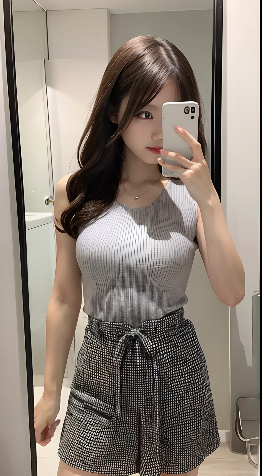 tmasterpiece:1.2,best qualtiy),hentail realism,(Real pictures,rich detail details,depth of fields),(1个Giant Breast Girl,独奏),putting makeup on,high detal,Perfect face shape,(:1.4),(dent in the skin),Thigh thick,Wide hips,Thin waist,highr,coral,Redlip,red eyes,pony tails(Kizi,Shallow tulle,Tulle transparent),(sweat leggs:1.2),(dampness),Raised sexy,Be red in the face,(shyexpression), vests,Harnes,belly-bar,shorter pants,Yoga pants for,Tight skirt,skin-tight short-pants,stocklings,fishnet stockings,pyjamas,pleatedskirt,Skirt,Skirt that wraps hips,There are flowers on the clothes,The girl stood,dance,Hold the back of your head with your hands,Water waves flow,Charming