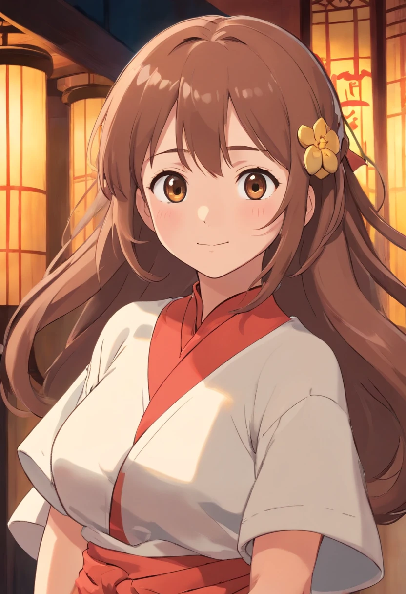 The main character of the chubby cute Spirited Away top-quality high-level image quality Realistic details A slight smil Pose Seductive Seductive hairstyle Random shooting fully body photo be shy Fancy accessories Light brown hair color Flashy clothes Belly Dance Costumes