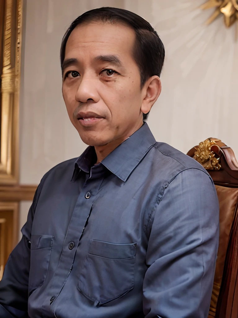 4k, Best quality, masterpiece, ultra high res, beautiful lighting, (realistic, photo-realistic:1.4), futuristic background,
jokowi, 1man, 60 years old, skinny, sitting on throne