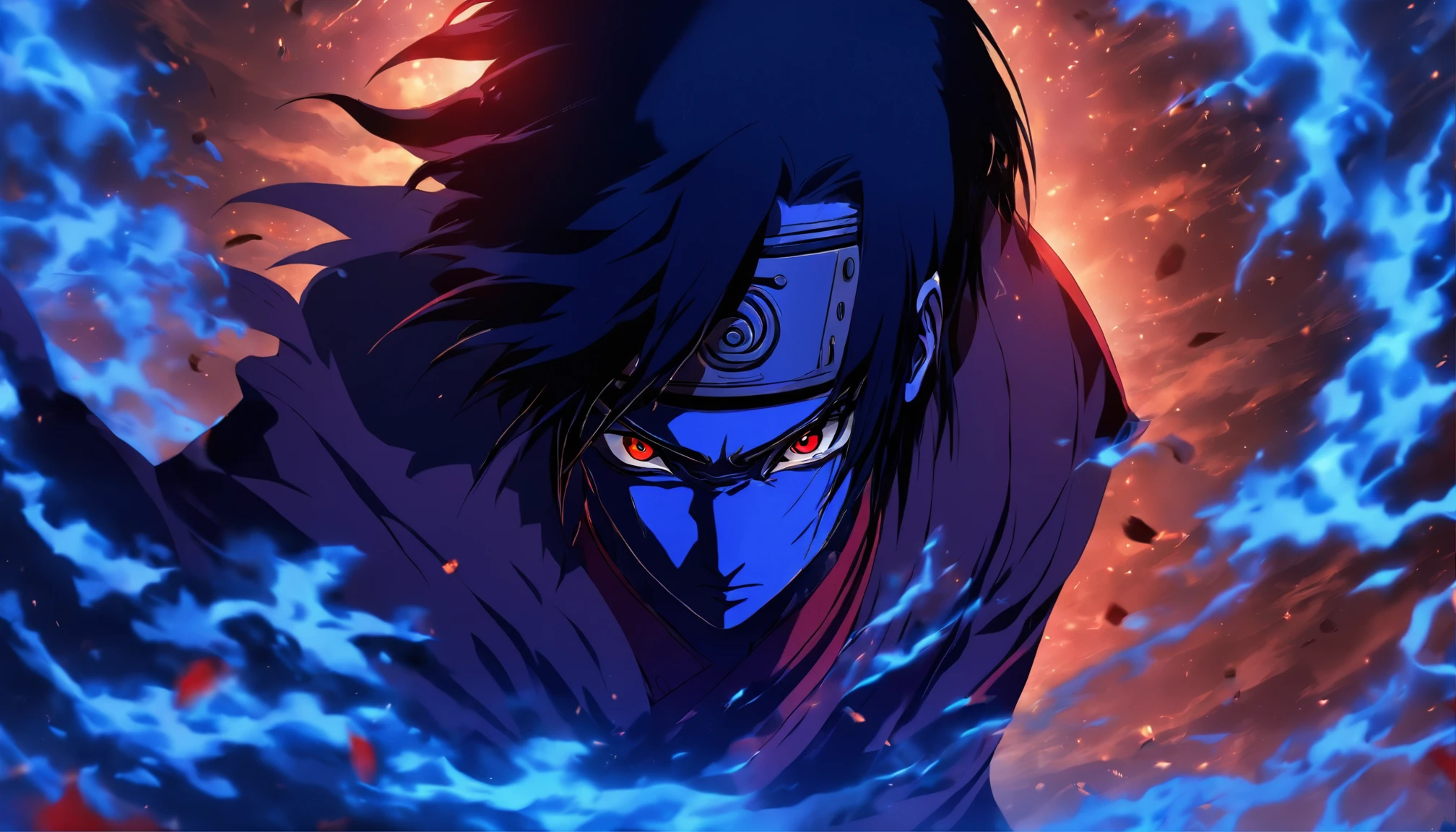 lindo rei itachi uchiha, raios azuis
