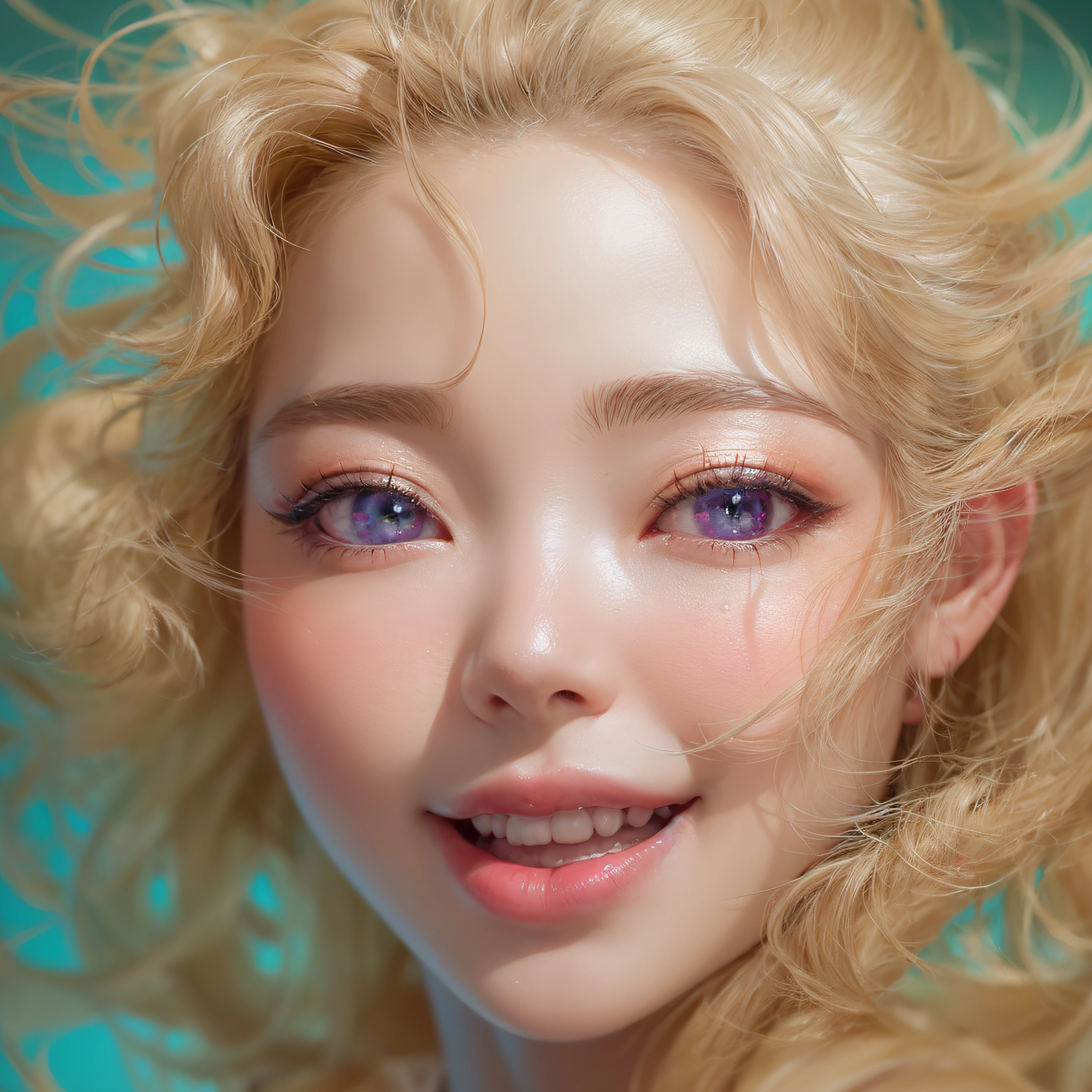 hug、Close up of two laughing faces、embracing each other、Stick your face together、Facing the front、Designer、super model、Pink makeup、Glossy lips、Shining eyes、(realisitic、hight resolution)、(1 girl in)、Do-Up Eye、Korean Girl、(Best Quality), (masutepiece), (1girl in), Solo, a beauty girl, Perfect face, Highly detailed airbrush art((Surreal))、Volumetric lighting、(top-quality)、The ultra-detailliert、Highly detailed colorful details、(Bright lighting)、Her eyes are glowing pink、Her face is full of anticipation and courage for adventure.、A smile comes to her lips、An air full of smiles and adventurous spirit、Hot Hot