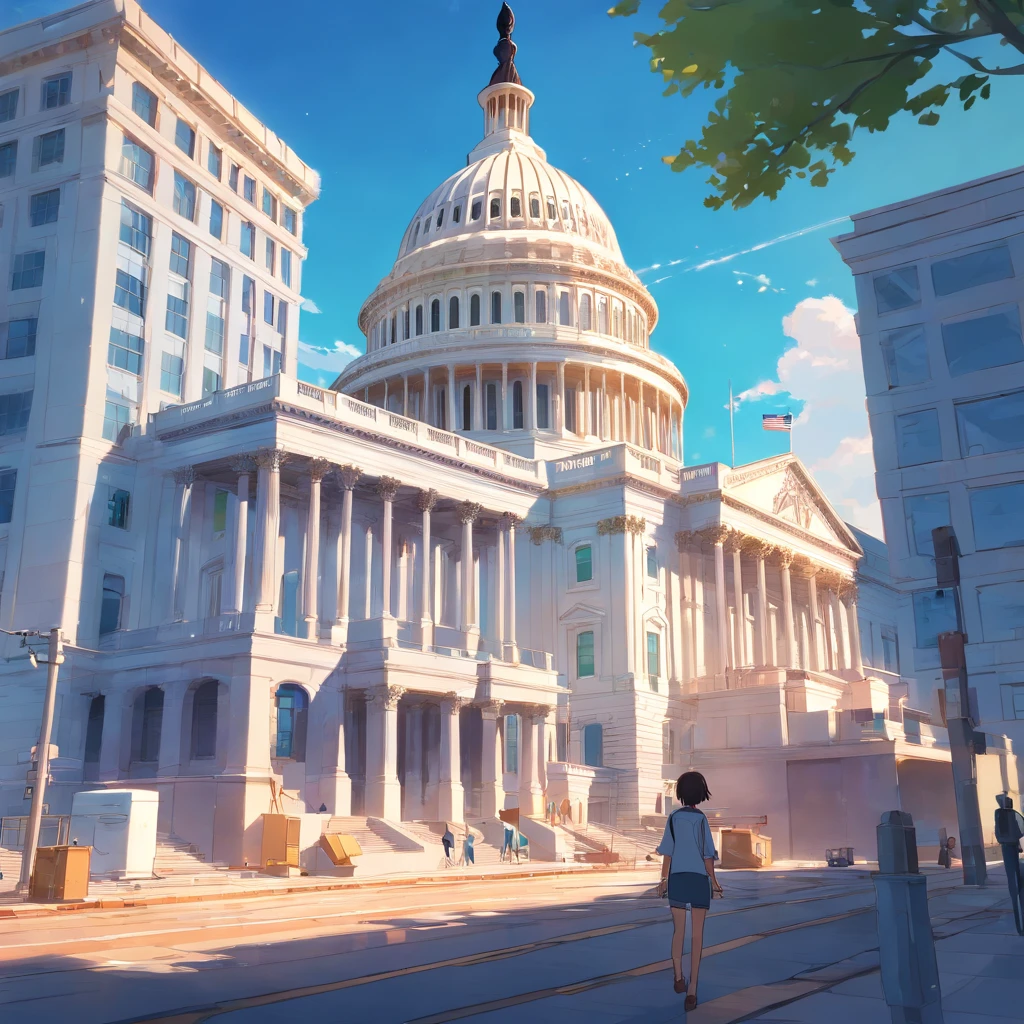 The U.S. Capitol building being built in May、