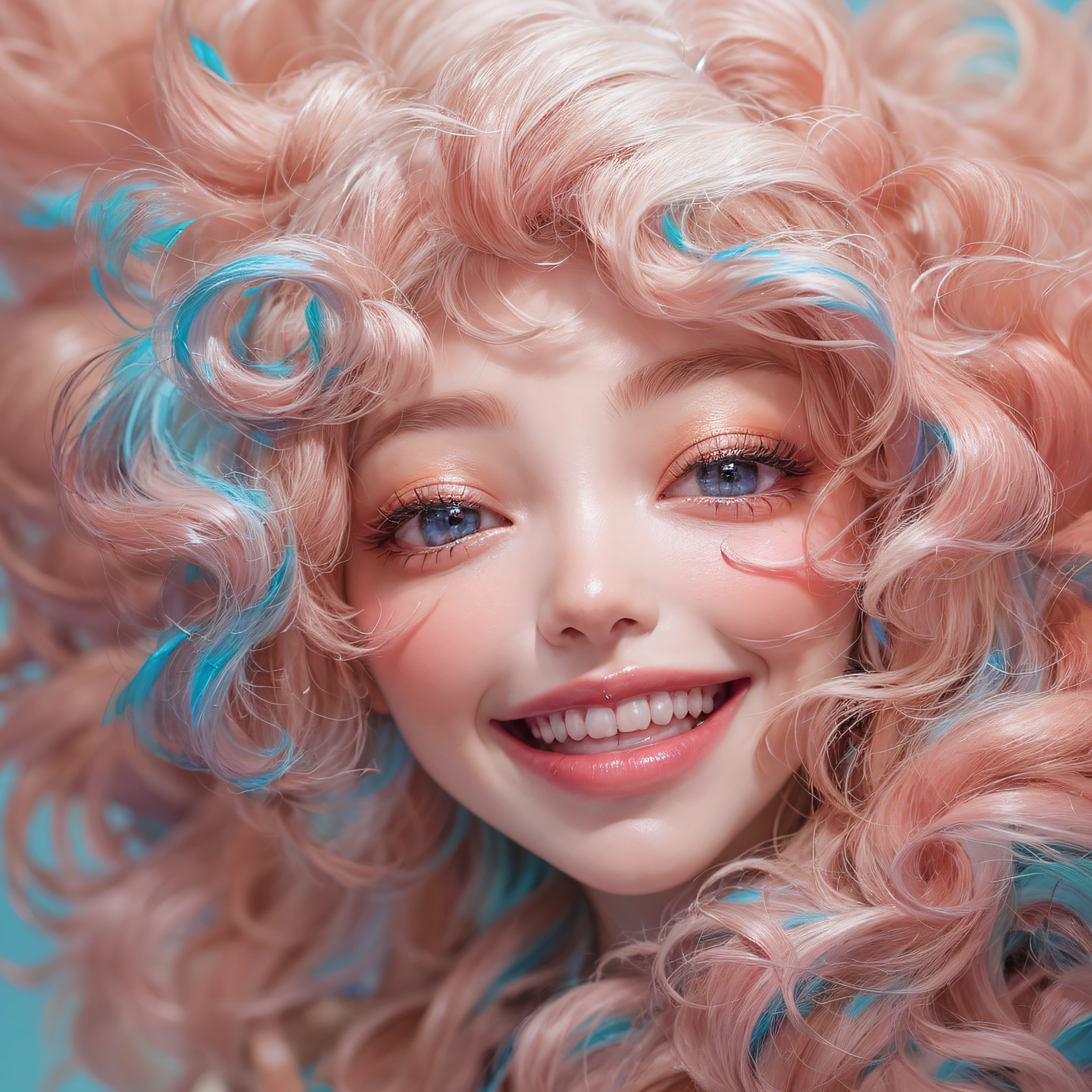 hug、Close up of two laughing faces、embracing each other、Stick your face together、Facing the front、Designer、super model、Pink makeup、Glossy lips、Shining eyes、(realisitic、hight resolution)、(1 girl in)、Do-Up Eye、Korean Girl、(Best Quality), (masutepiece), (1girl in), Solo, a beauty girl, Perfect face, Highly detailed airbrush art((Surreal))、Volumetric lighting、(top-quality)、The ultra-detailliert、Highly detailed colorful details、(Bright lighting)、Her eyes are glowing pink、Her face is full of anticipation and courage for adventure.、A smile comes to her lips、An air full of smiles and adventurous spirit、Hot Hot