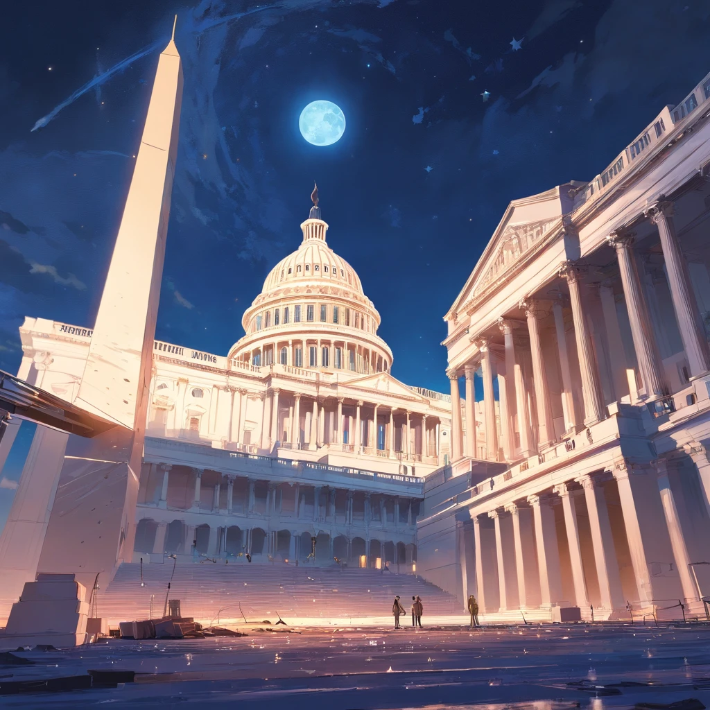 The U.S. Capitol building being built in moon, Capitol built on the moon