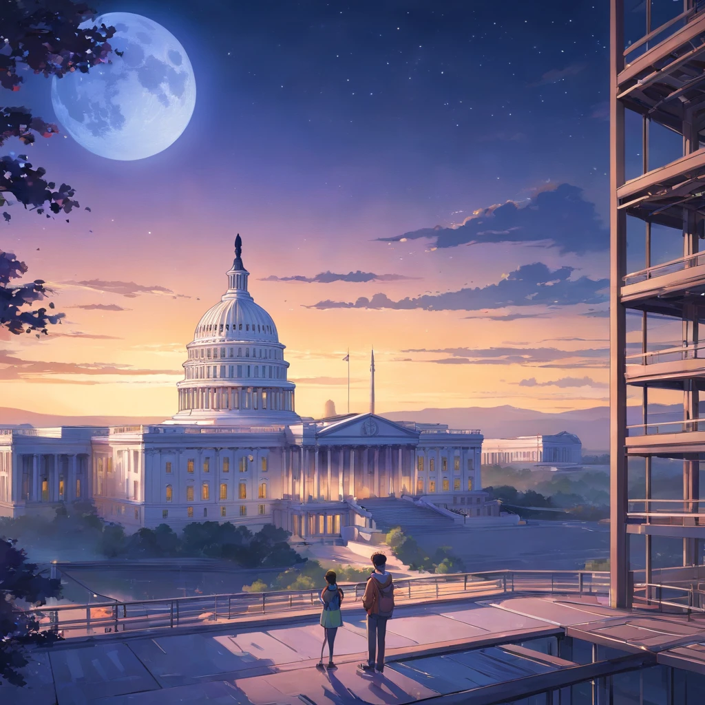 The U.S. Capitol building being built in moon, Capitol built on the moon