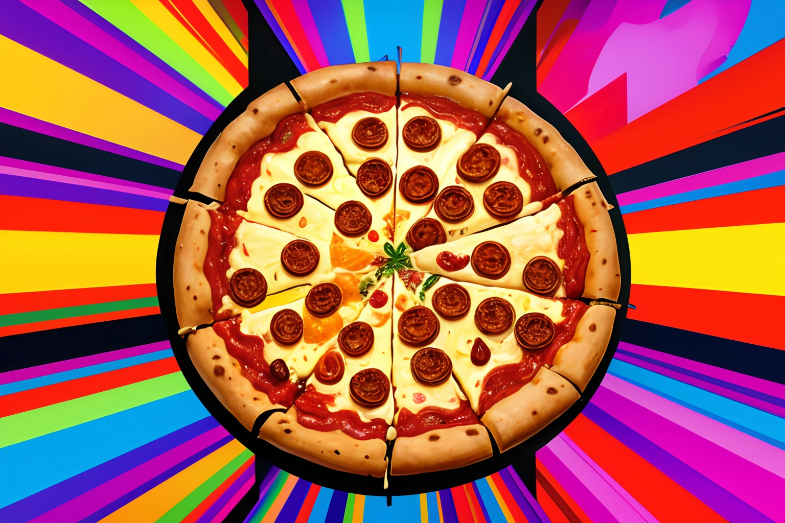 let there be pizza, psychedelic art