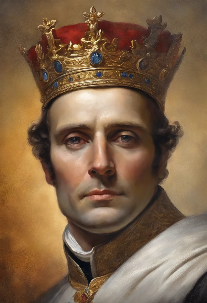 Napoleon Bonaparte forcibly taking a crown from the Pope's hand Directed by: Adam Marczyński, Directed by: Alexandre Kucharsky, Directed by: Gavin Nolan, Surrealismo 8K, Directed by: Jason Felix, Yuri Shwedoff e Tom Bagshaw, arte ilustrativa, Estilo Erik Johansson
