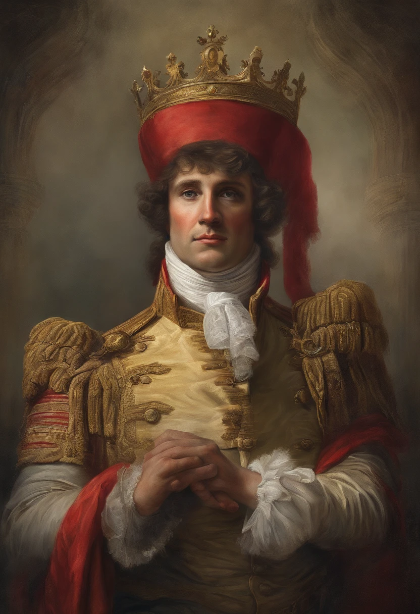 Napoleon Bonaparte forcibly taking a crown from the Pope's hand Directed by: Adam Marczyński, Directed by: Alexandre Kucharsky, Directed by: Gavin Nolan, Surrealismo 8K, Directed by: Jason Felix, Yuri Shwedoff e Tom Bagshaw, arte ilustrativa, Estilo Erik Johansson