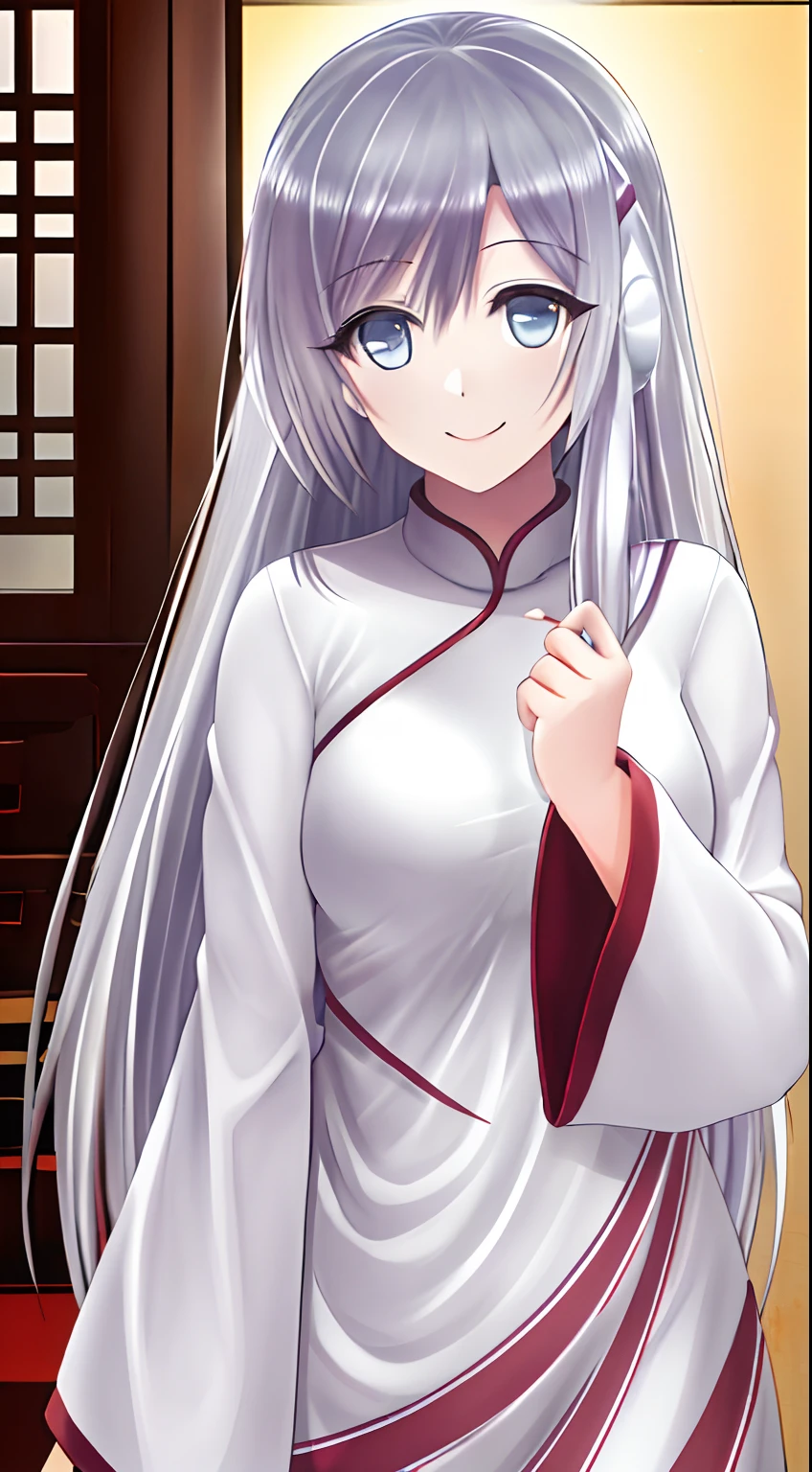 best quality, masterpiece, highres, girl,china dress,Beautiful face, smile,