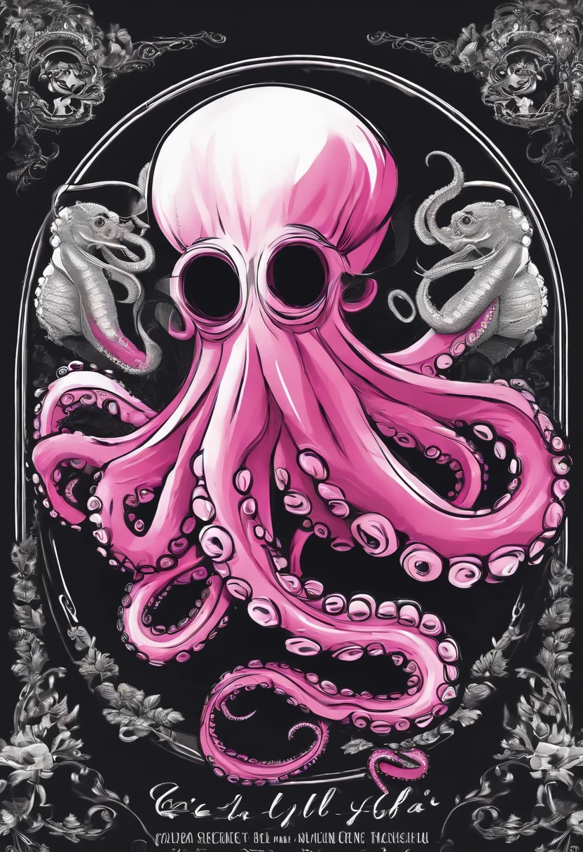 Create a uniform for a soccer team, for a team that the color is mostly dark pink, with black details, and the octopus is the mascot;. I need you to insert details that refer to the octopus on the shirt like tentacles. In addition, it is necessary that you include the phrase "The octopus will catch you" near the nape of your neck..