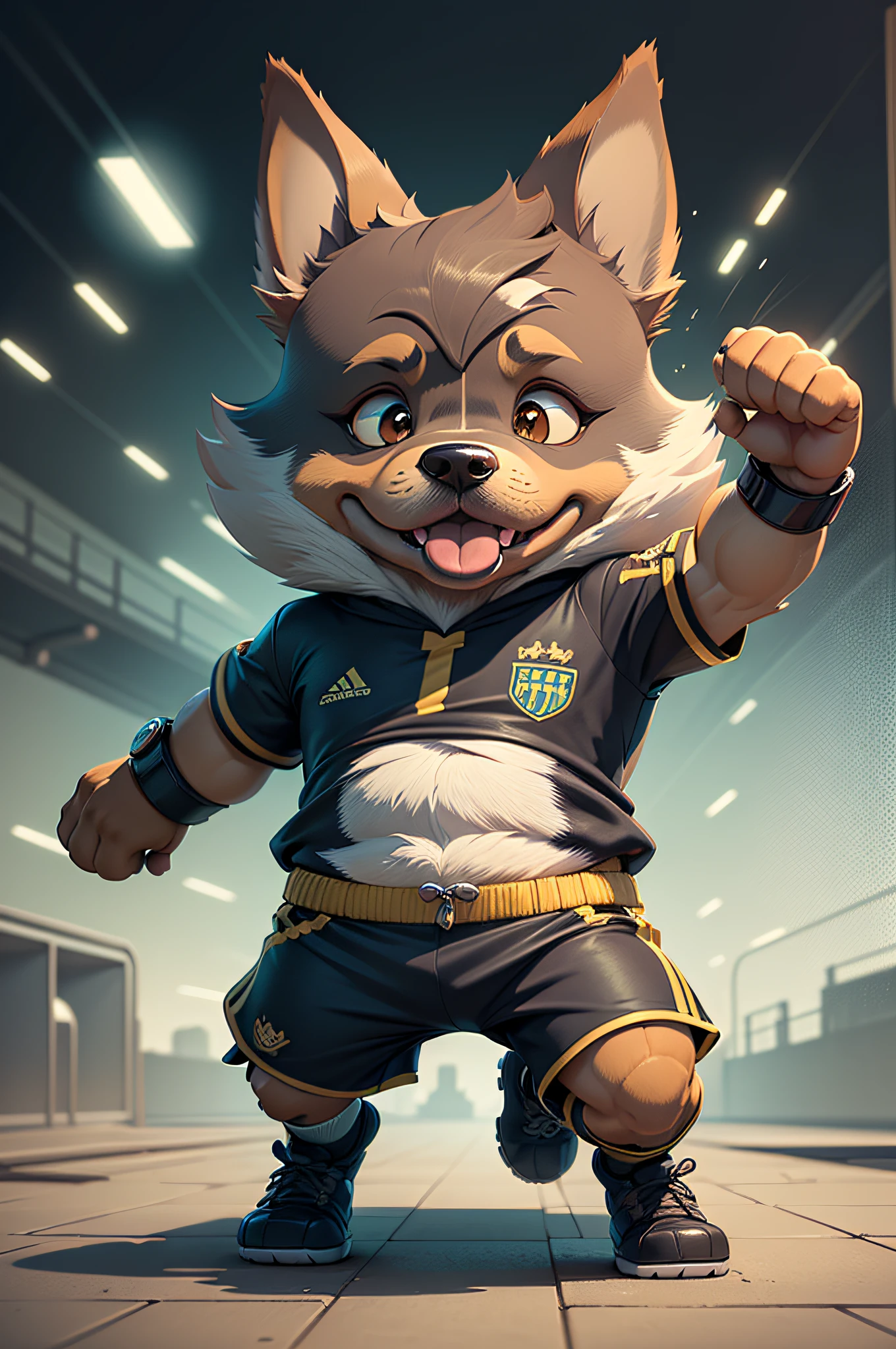 C4tt4stic,Kicking a soccer ball Cartoon Doberman dog of famous club soccer player（The specifics of the appearance of Doberman dogs）