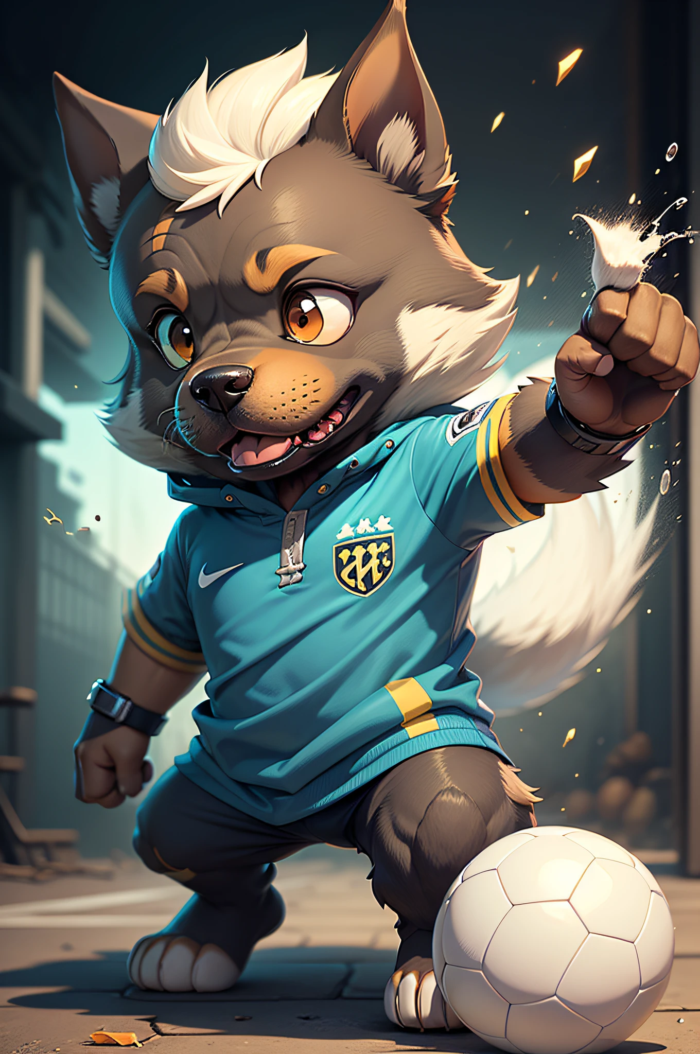 C4tt4stic,Kicking a soccer ball Cartoon Doberman dog of famous club soccer player(The specifics of the appearance of Doberman dogs)