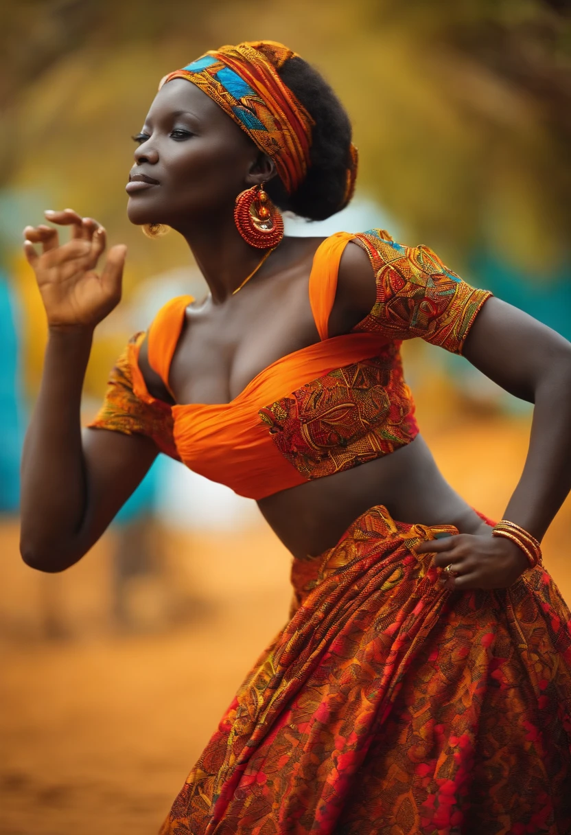 Femme africaine avec des courbes qui danse