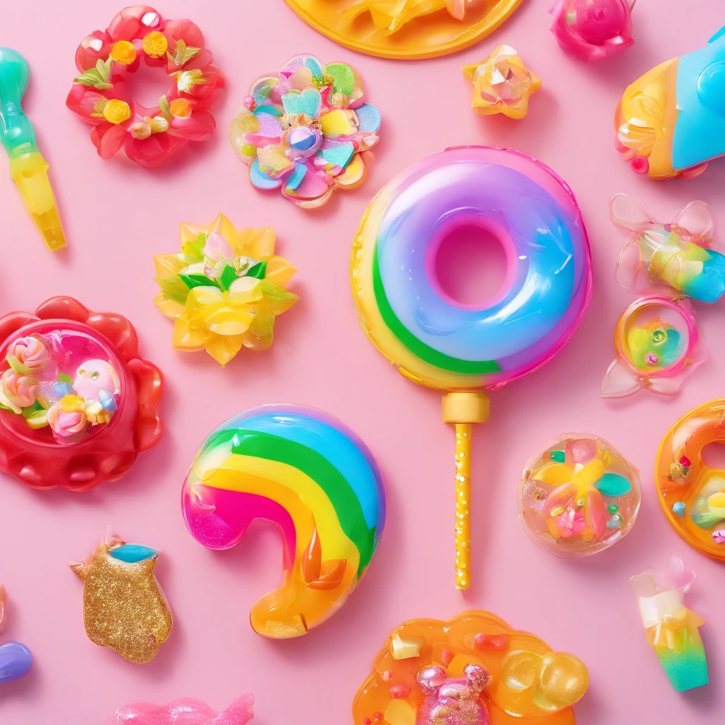 10-year-old Russian child girl, close up, PORTRAIT, with long blonde hair, a popsicle with a colorful layer of rainbow, ice cream, high-quality product photo, lollipop, slapstick, made of glazed and high-quality product image", pastel, made of lollipops, pastry candy, 3 4 5 3 1, gum, ice cream cone, ice cream on the side, product introduction photo, made of cotton candy