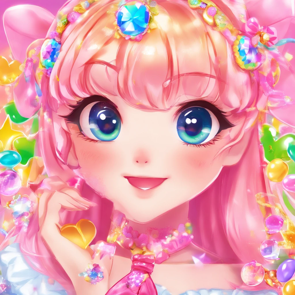 Lots of Girl Toys Glitter Cute Magical Girl Makeover Items Plastic Toys Magic Wand Magic Compact Pastel Color Pop Art-AR1:1 - Rainbow 5