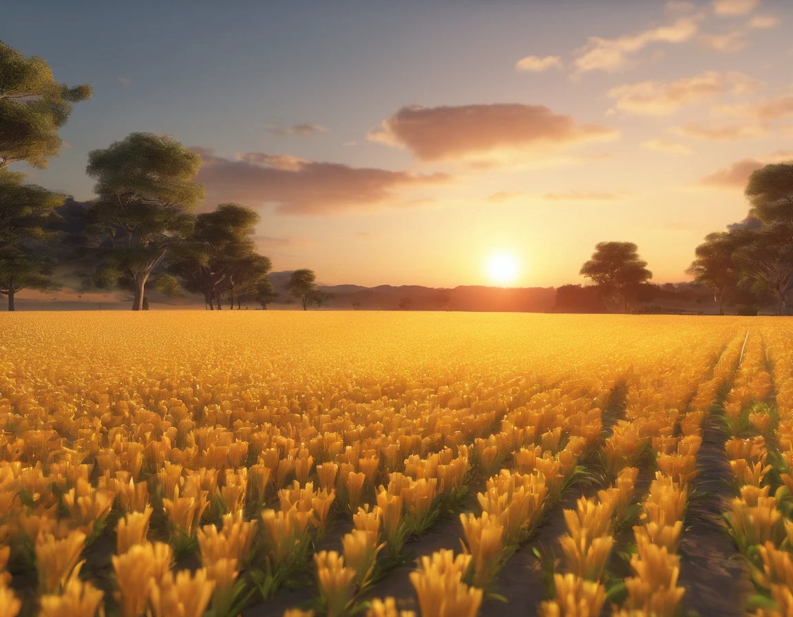 Plano de fundo agro, entardecer.