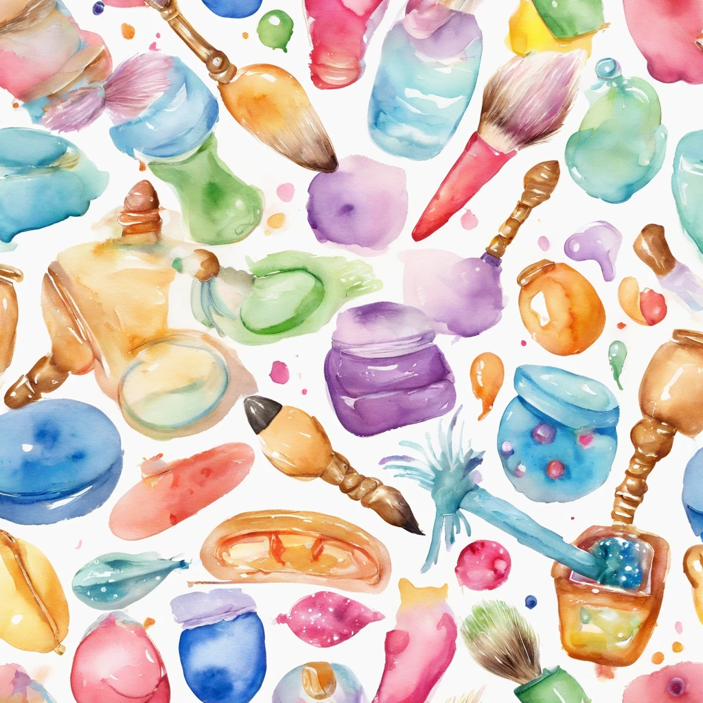 lots of girl toys glitter cute magical girl makeover items plastic toys magic wand magic compact pastel colors pop art