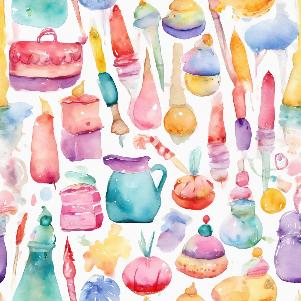 lots of girl toys glitter cute magical girl makeover items plastic toys magic wand magic compact pastel colors pop art