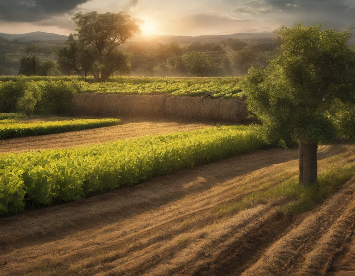 Plano de fundo agro, entardecer