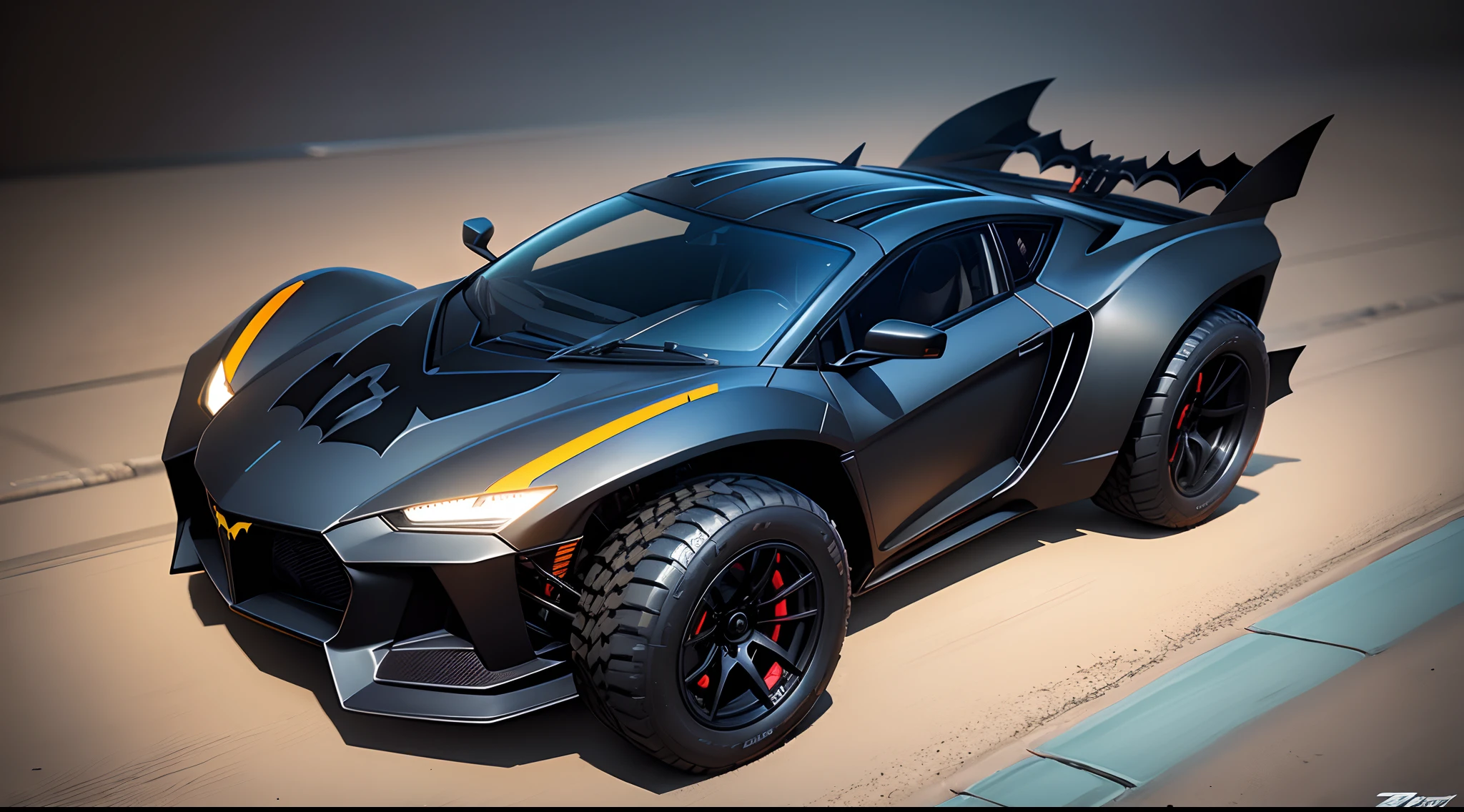 wild animal Zoid Batman Car sporting running Race hot wheels color black concept art Fantasy with weapon